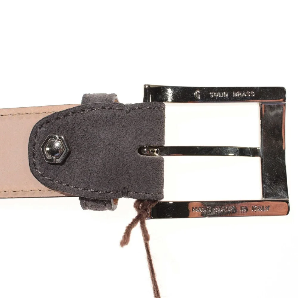 Di Bianco NWT Cut to Size Dress Belt In Solid Gray Suede Leather One Size